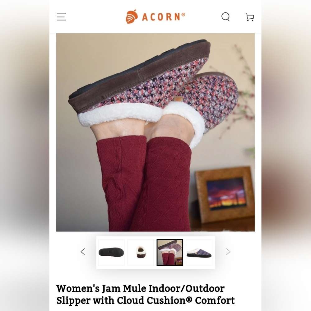 NWT Acorn, Jam Mule Indoor/Outdoor Slipper with Cloud Cushion, Women's 9.5-10.5 - Picture 2 of 5